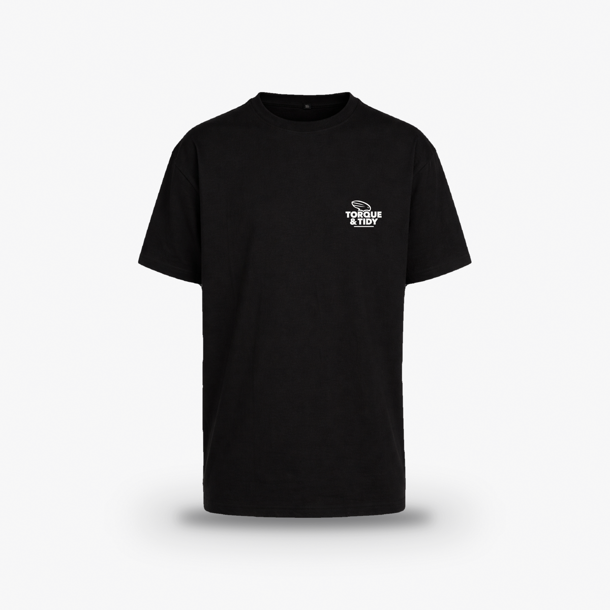 The OG Tee in black, front with small chest logo