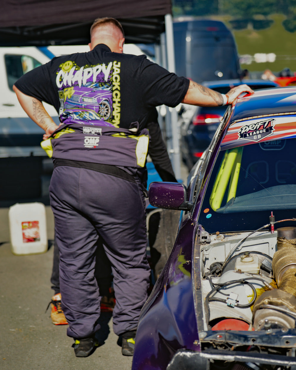 Jack Chapman's car in the Drift League GB paddock