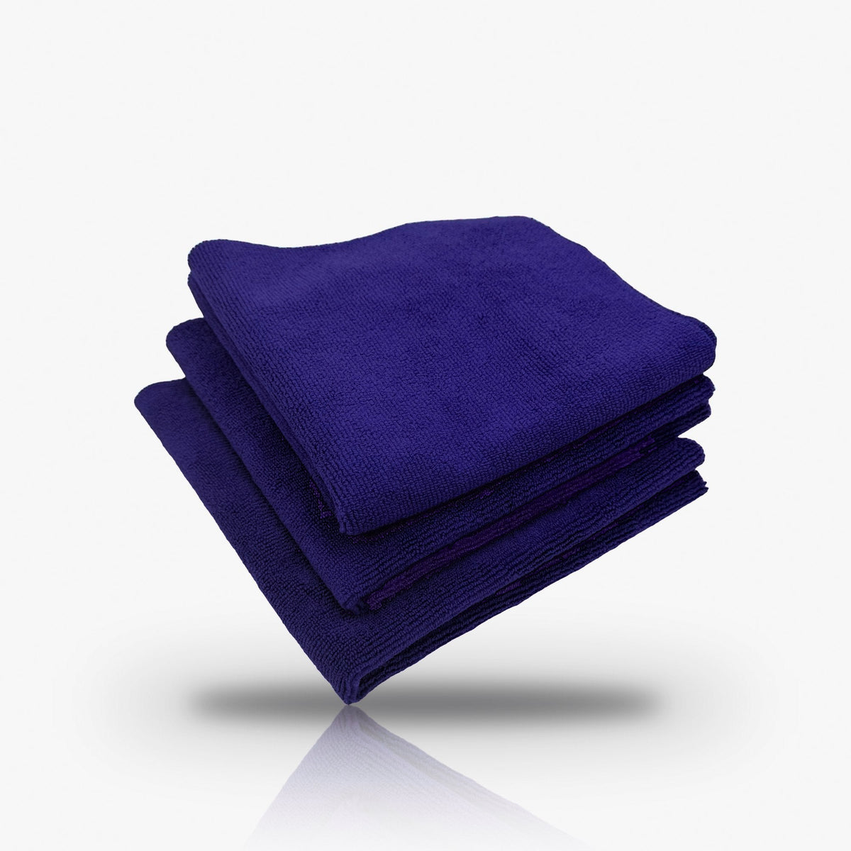 The GP Cloth, three folded purple microfibre cloths