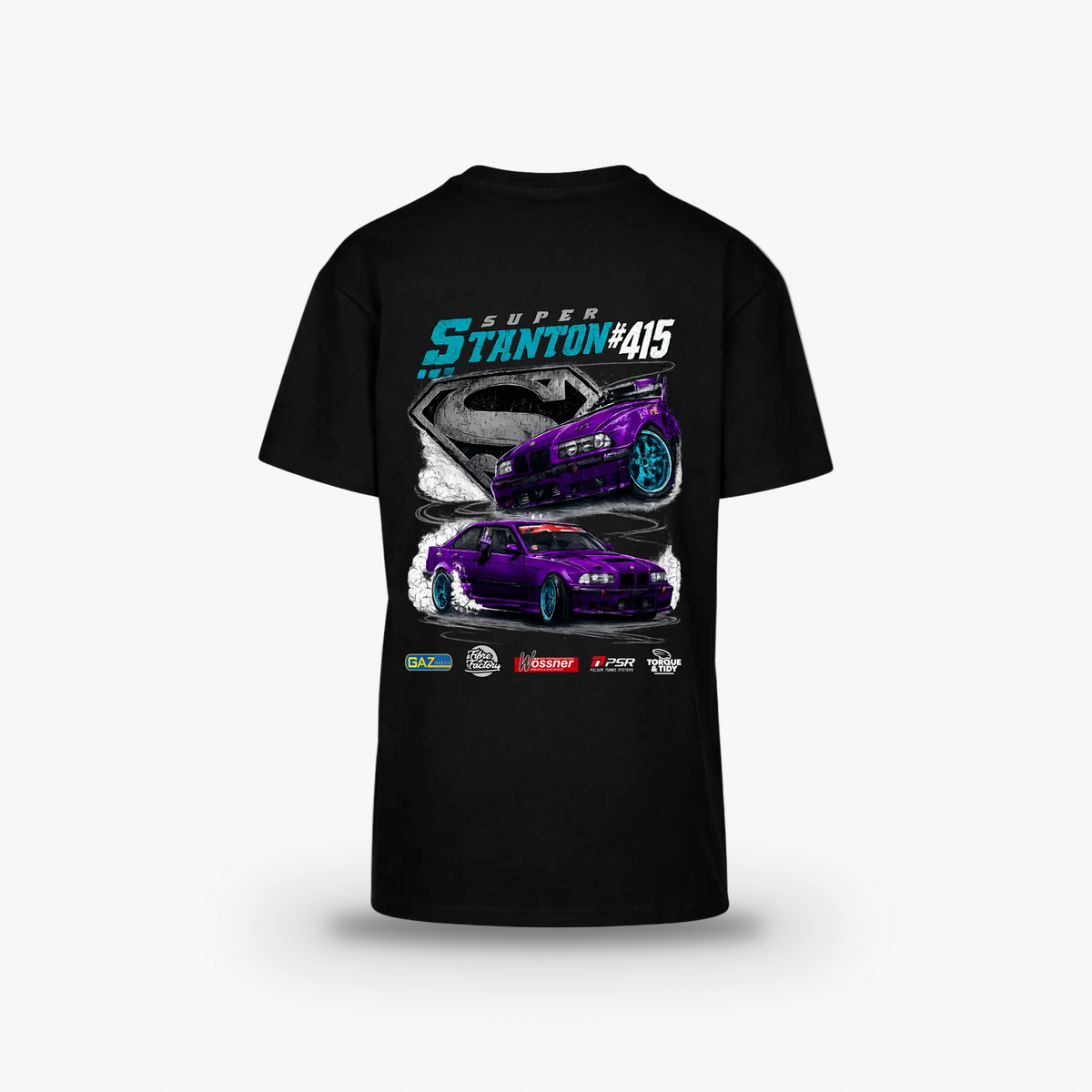 Super Stanton Tee, back print with the #415 purple E36