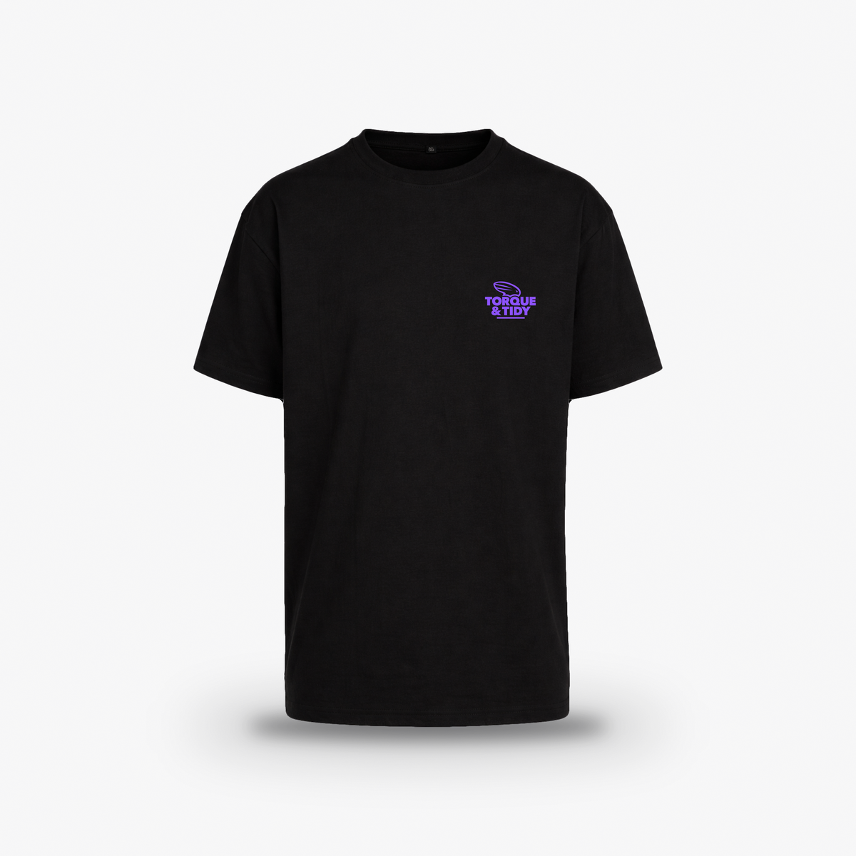 The ESD Tee in black, front with small chest logo