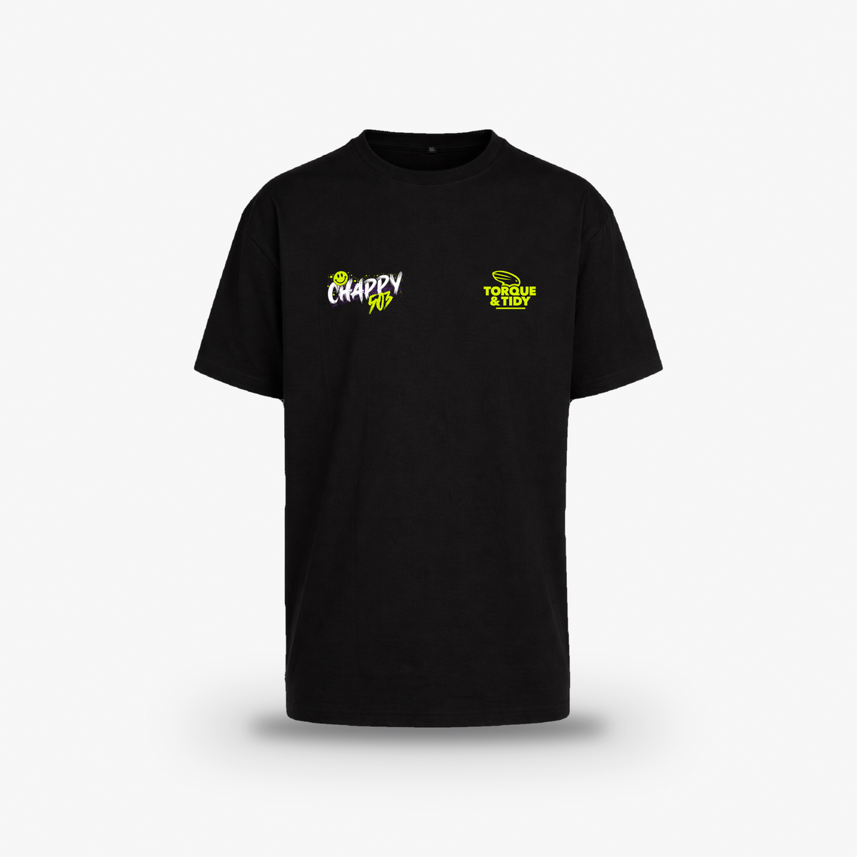 Chappy 503 Tee, front with Chappy 503 and Torque & Tidy logos