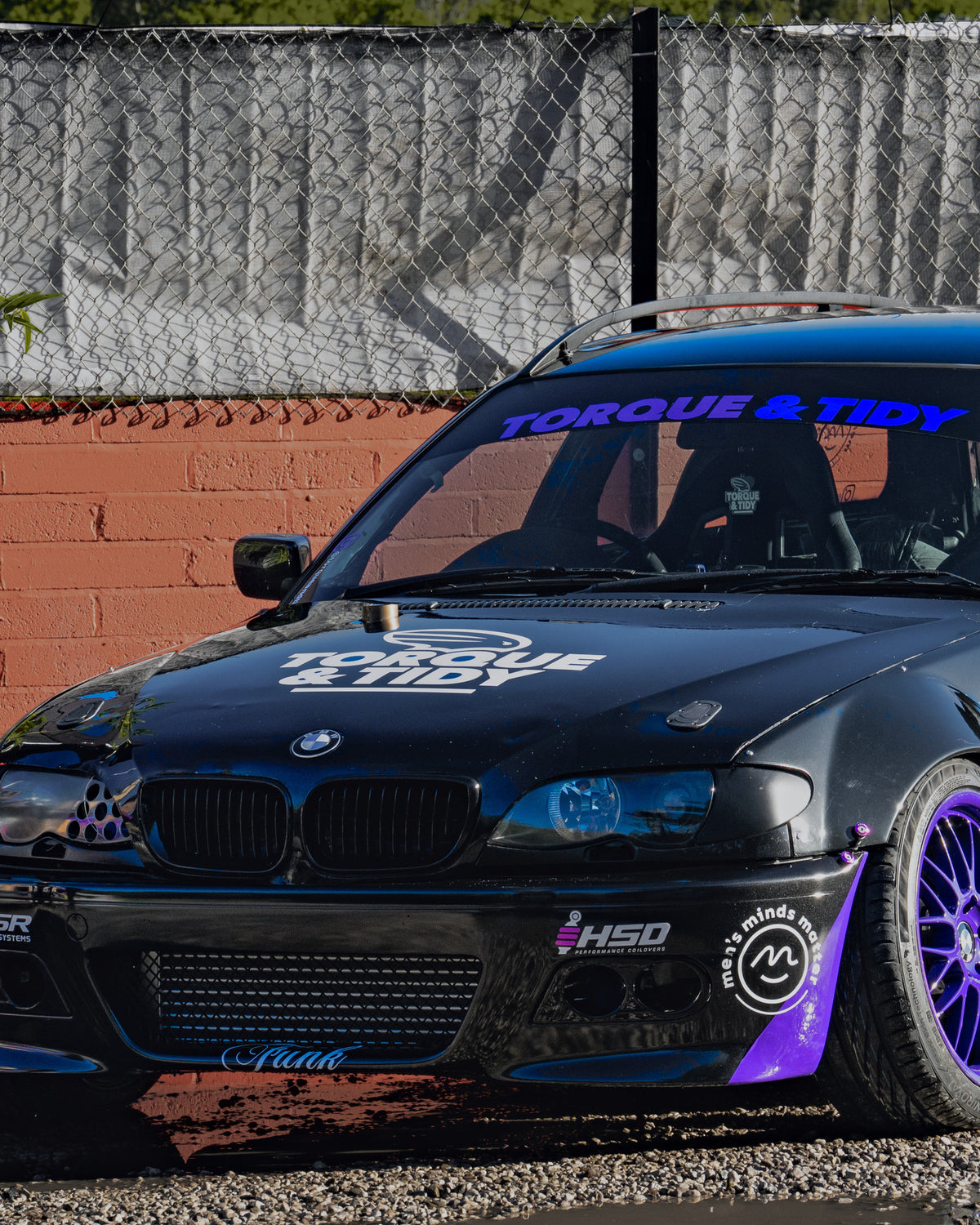 The Torque & Tidy BMW with the Men's Minds Matter logo on its front bumper