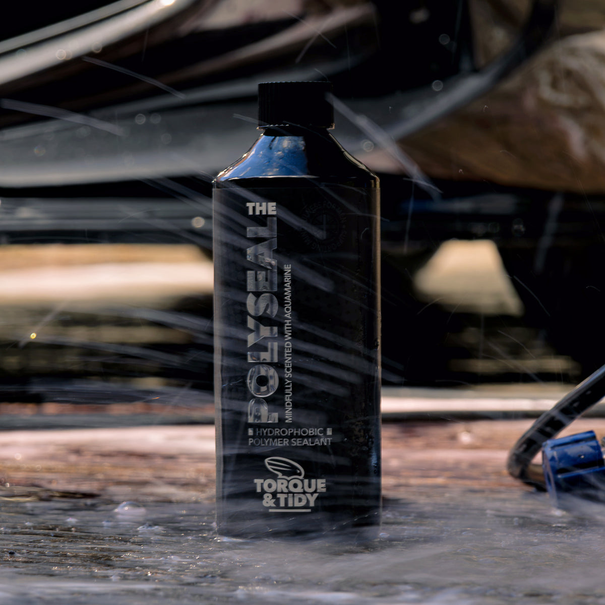 The Polyseal on wet ground under spray