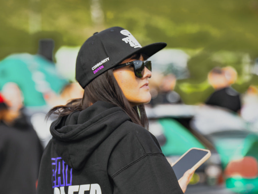 Torque & Tidy cap worn at the track